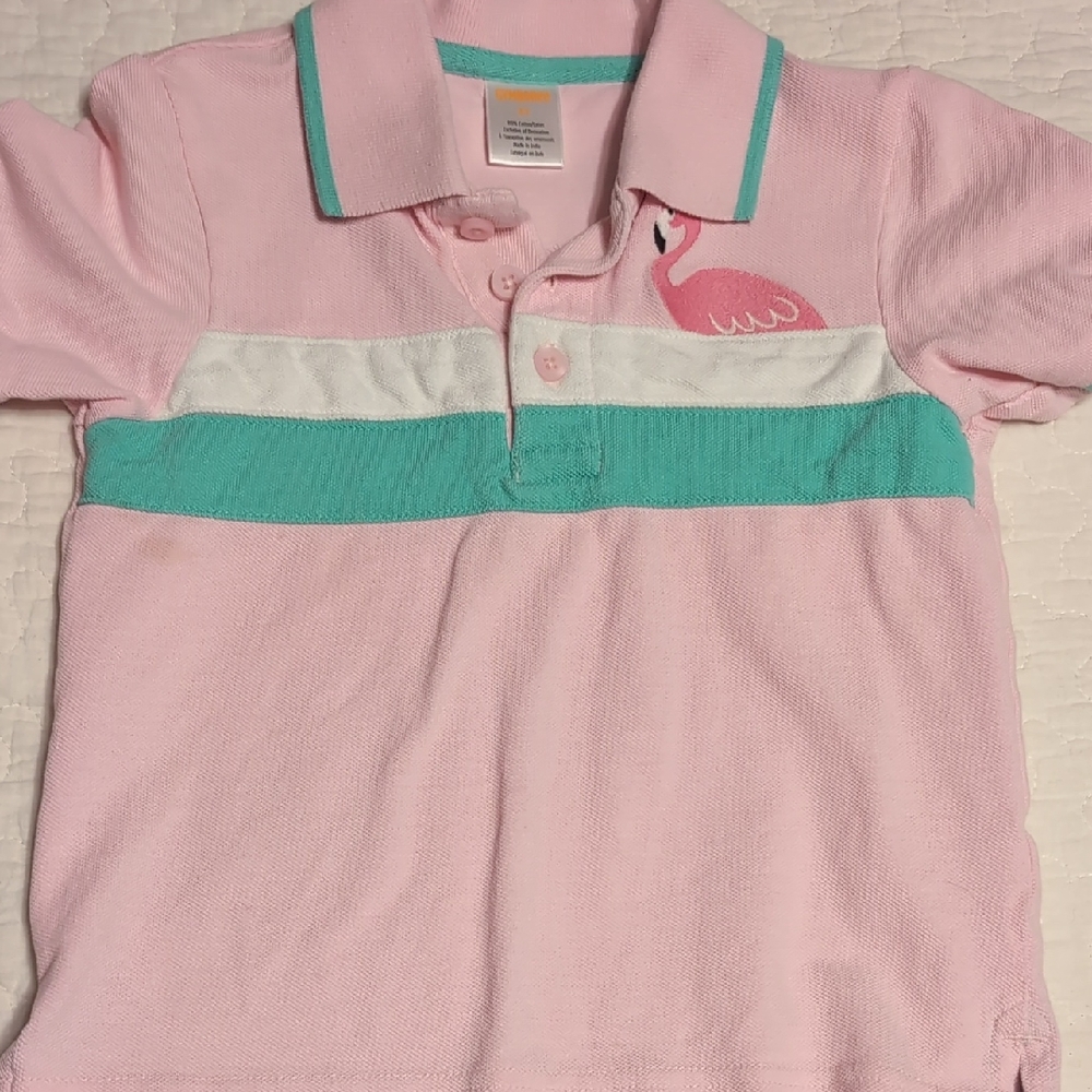 Pink and Teal Kids Polo Shirt